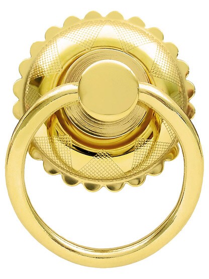 Eastlake Round Ring Pull in Unlacquered Brass